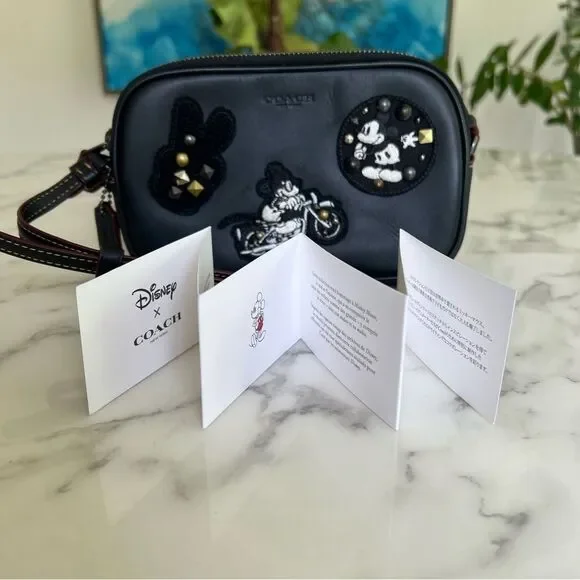 Coach X Disney Crossbody Pouch in Glove Calf Leather with Mickey Patches F59532 - Picture 13 of 16